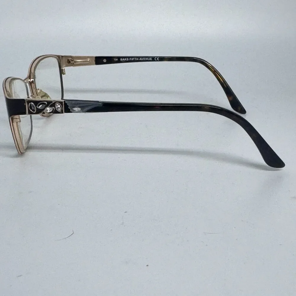 Saks Fifth Avenue Eyeglasses 301 0JDV Brown Gold frames‎ 54-16-135 H15737